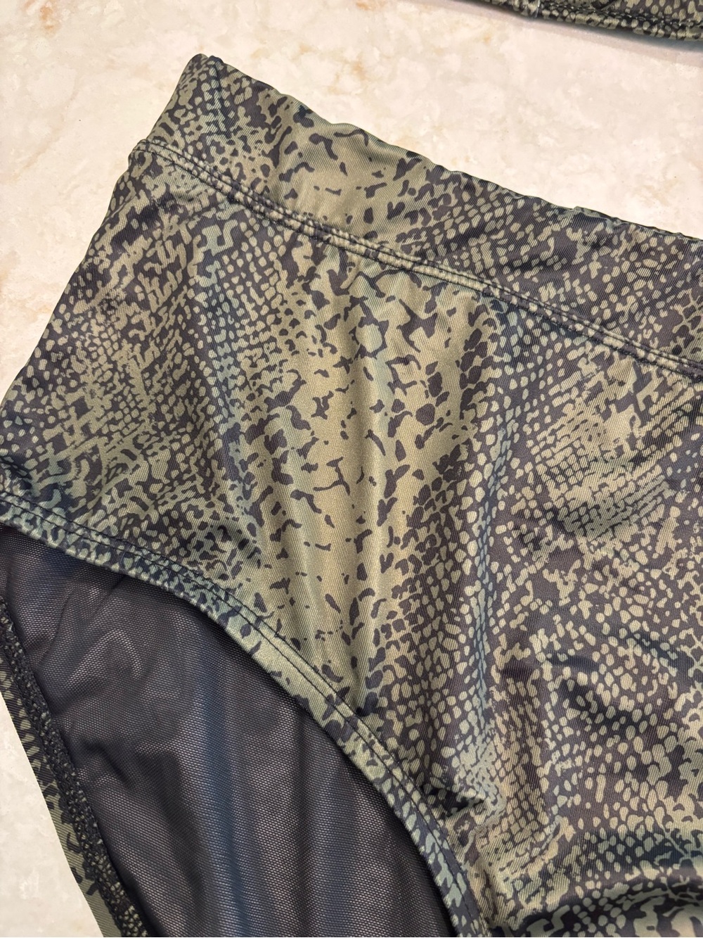 Lane Bryant Cacique Olive Snakeskin Bikini - Top 40F/Bottom 18 - Picture 3 of 12